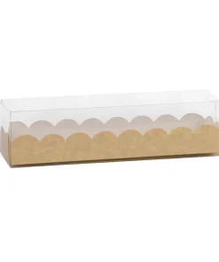 Étui macarons kraft PET 190 x 50 x 50 mm par 10
