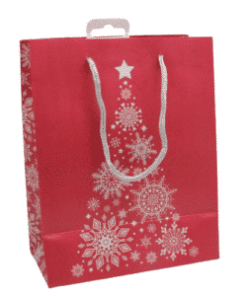 Alternative view of Sac de Noël « mon sapin » poignées cordelières 26 + 13 x 32 cm