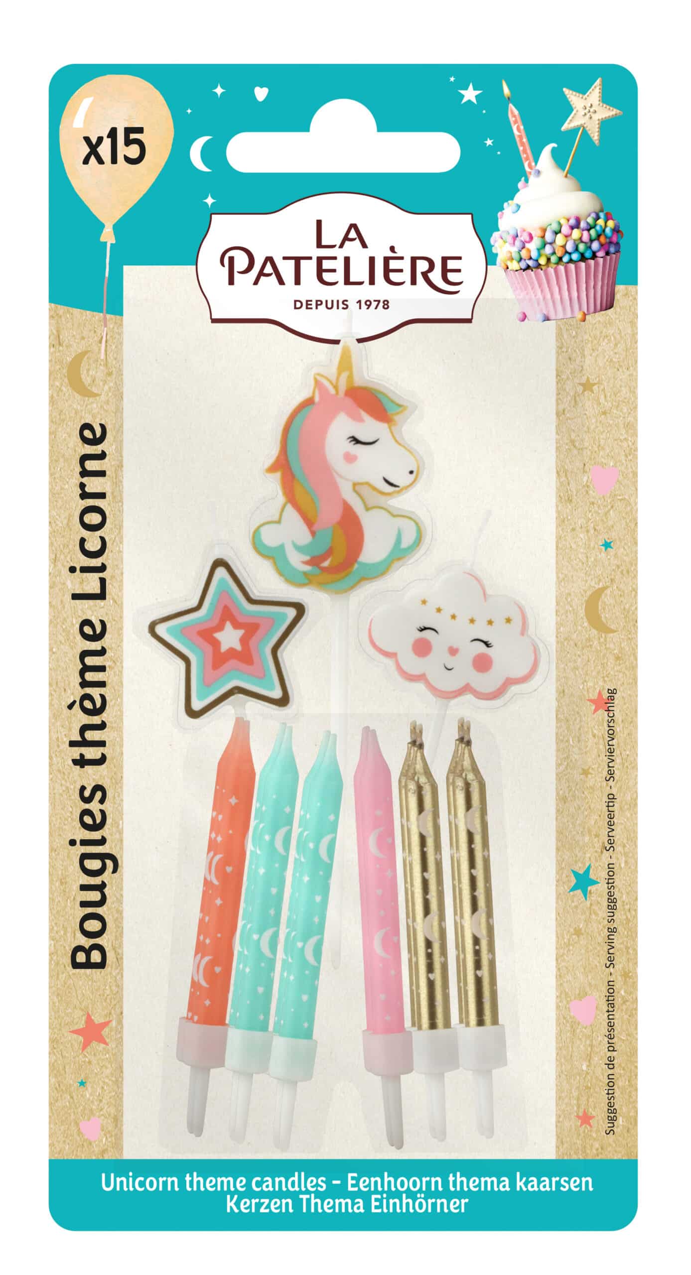 Unicorn candles x15 – Image 2