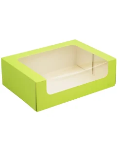 Boite macarons verte carton pour 12 / 16 macarons