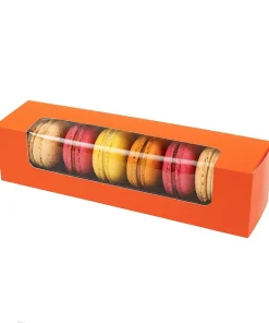 Alternative view of Boite macarons orange carton pour 8 macarons
