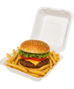 Alternative view of Boite burger bagasse biodégradable 230 x 230 x 80 mm par 50