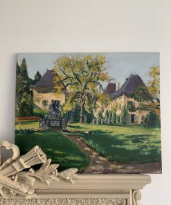 Peinture ancienne « Vue sur le parc »