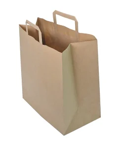 Sac cabas papier brun poignées plates 32 x 22 x 24 cm par 250
