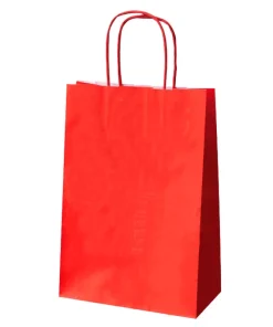Sac en carton rouge à poignées torsadées 20 x 10 x 29 cm par 250