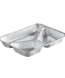 Plateau repas aluminium operculable 3 compartiments par 100