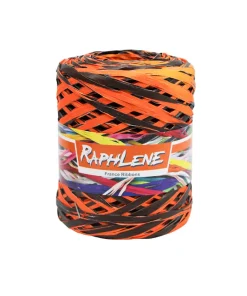 Alternative view of Pelote raffia orange / chocolat 200m x 12.5 mm