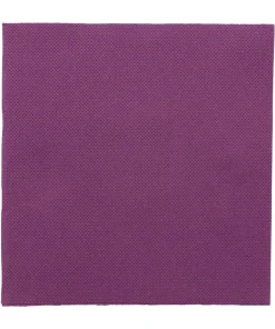 Serviette prune micro-gaufrée 38 x 38 cm par 40