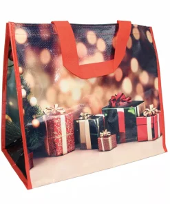 Alternative view of Sac cabas motif « Cadeaux » PP tissé réutilisable 40 + 24 x 35 cm