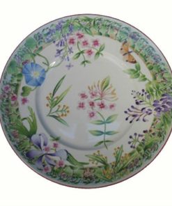 4 dinner plates wind flowers