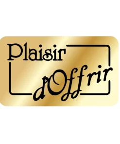 Étiquette adhésive or « plaisir d&rsquo;offrir » par 1000