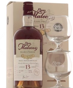 Alternative view of Malecon Rare Proof 13 ans Coffret 2 Verres 50,5°